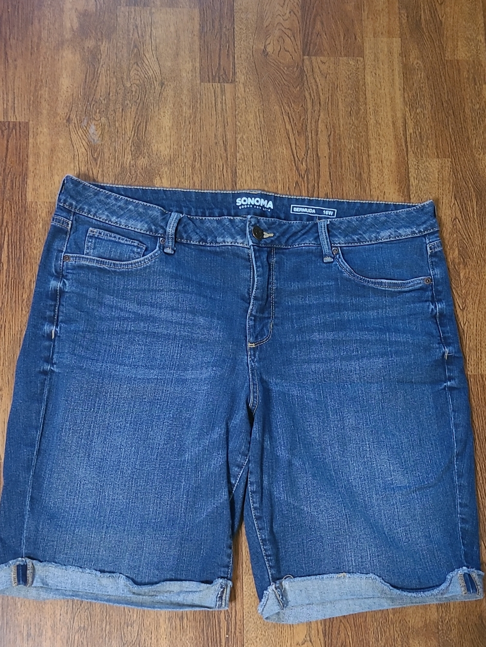Sonoma Blue Denim Boyfriend Bermuda Shorts